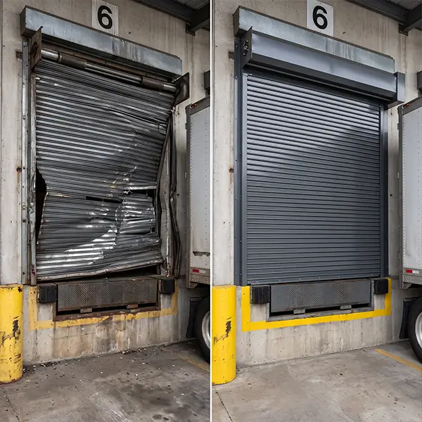 Commercial Garage Door before and after in Manvel TX