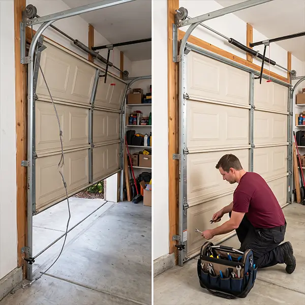 Emergency Garage Door Repair before and after in Manvel TX