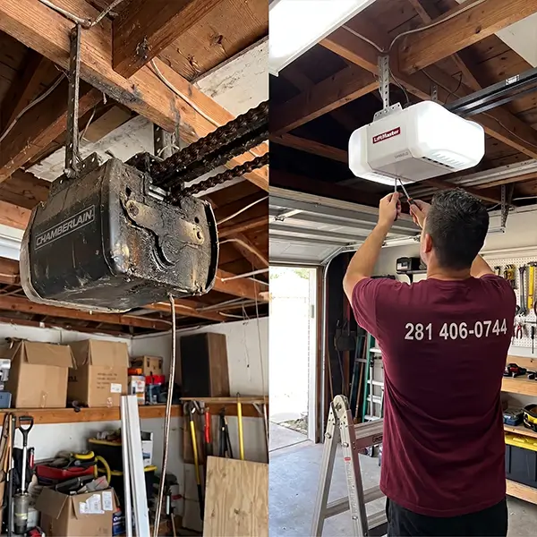 Garage Door Opener before and after in Manvel TX