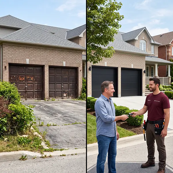 Garage Door Installation and Replacement before and after in Manvel TX